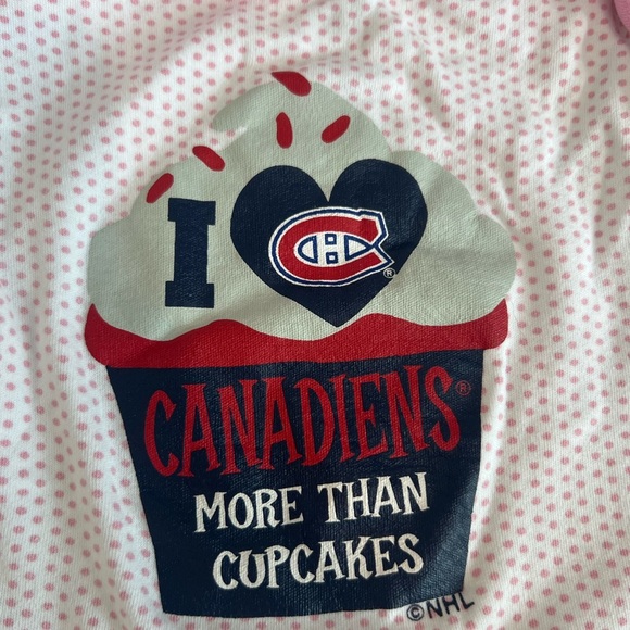 NHL Montreal Canadiens Graphic Print Pink Polka Dot One Piece Bodysuit 0/3M Girl - Picture 3 of 3